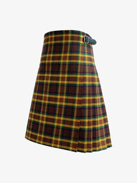 Plaid kilt with a belt on a white background