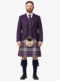 Kilt in tartan Shiel Purple con giacca Argyle viola
