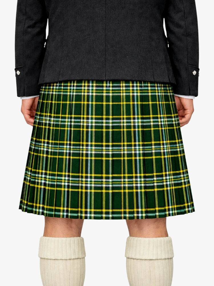 St Patrick Tartan Kilt Model Back