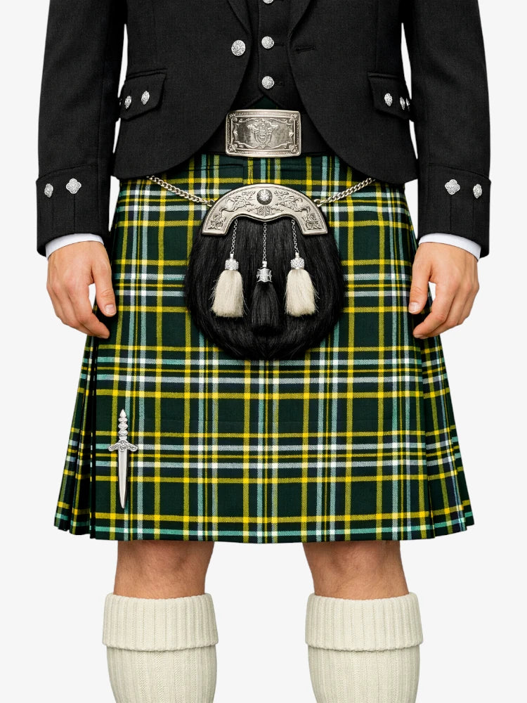 St Patrick Tartan Kilt Model Front