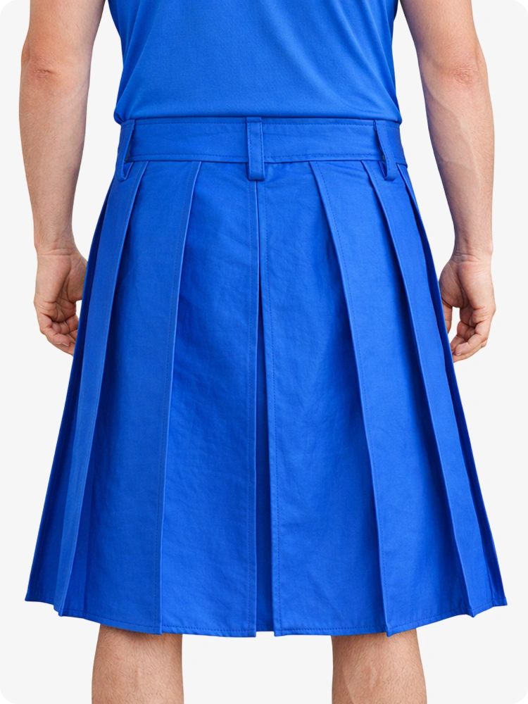 Standard Blue Genuine Leather Utility Kilt with Studded Waistband