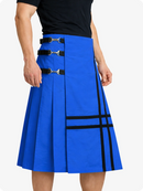 Standard Blue skirt with black straps on a white background