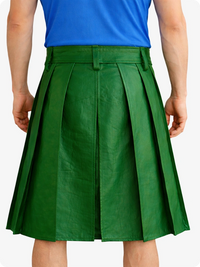 Standard Green pleated skirt worn by a person on a white background