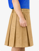 Tan Genuine Leather Utility Kilt with Studded Waistband
