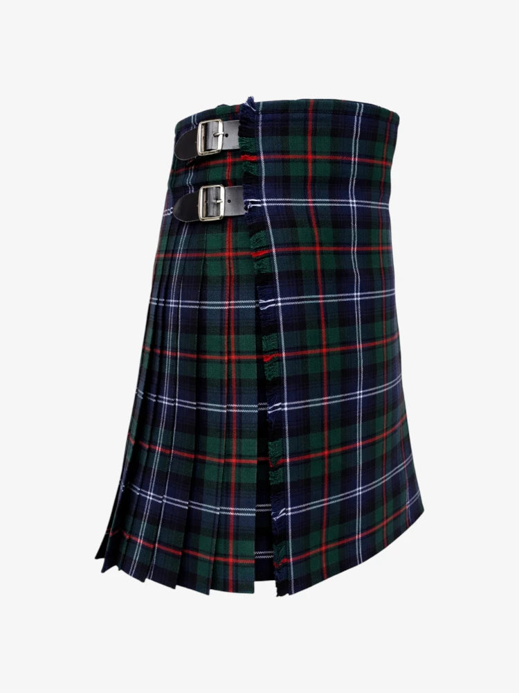 Plaid kilt with a belt on a white background