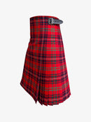 Red plaid kilt with a belt on a white background
