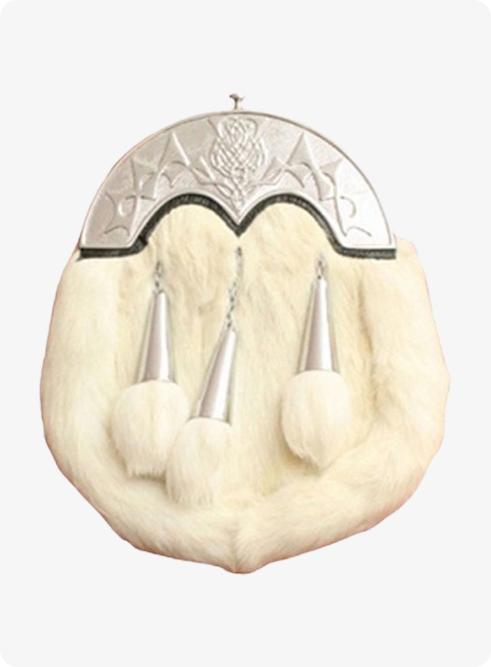 White Rabbit Fur Kilt Sporran