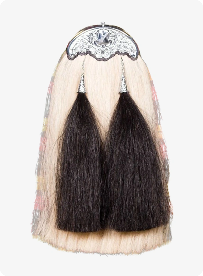 Custom Made White and Black Horse Hair Sporran