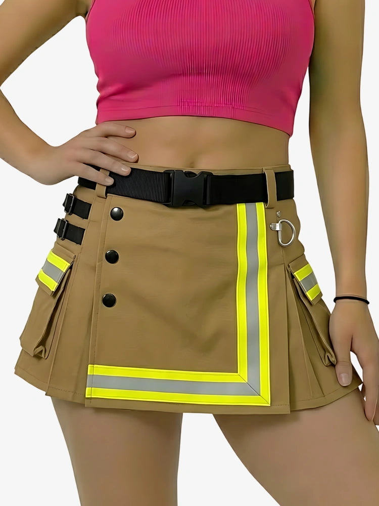 Kilt da pompiere marrone da donna