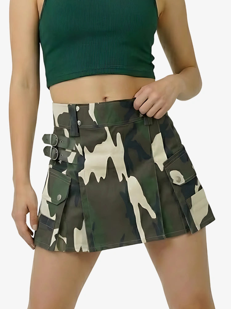 Kilt Utility Woodland Camo da Donna