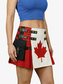Women Canadian Flag Cotton Hybrid Utility Kilt