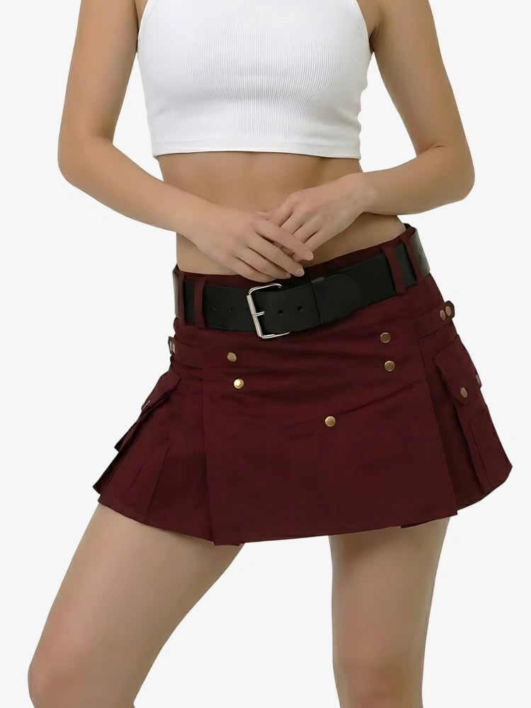 Kilt Utility Borgogna Classico da Donna
