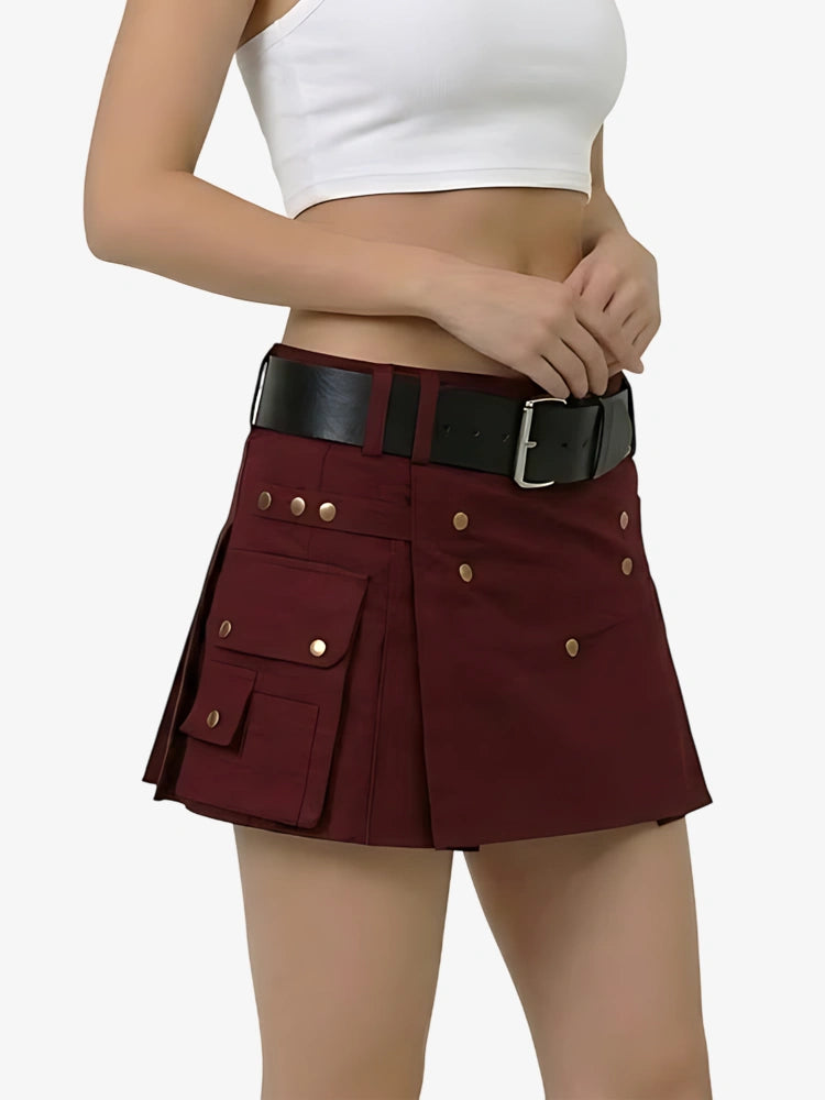 Kilt Utility Borgogna Classico da Donna