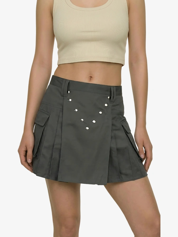 Kilt Utility Grigio Scuro da Donna