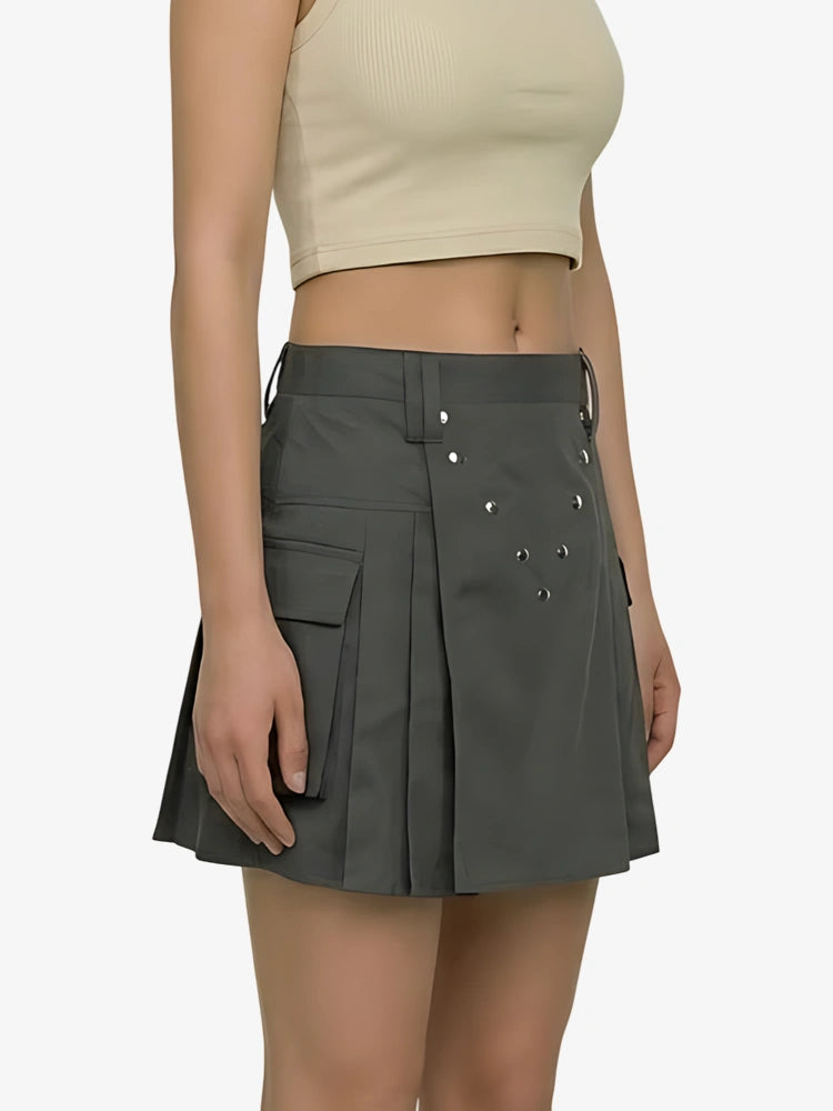 Kilt Utility Grigio Scuro da Donna