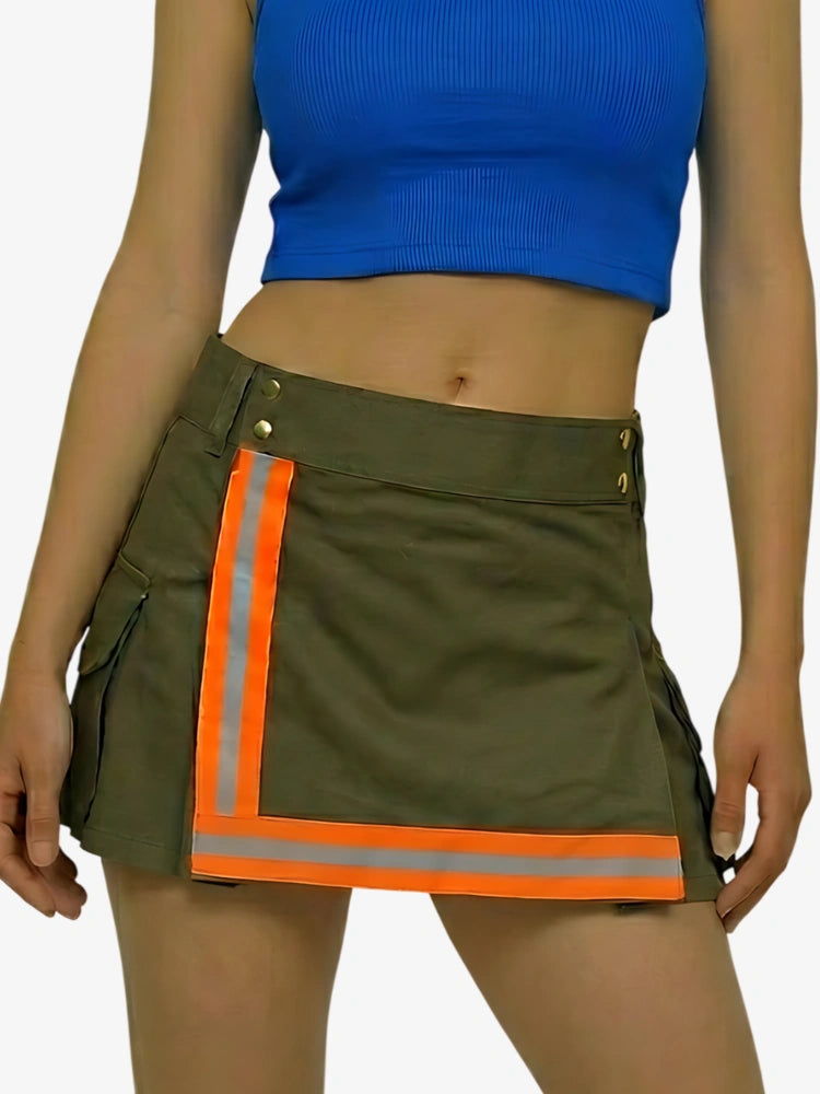 Kilt da pompiere da donna con striscia riflettente