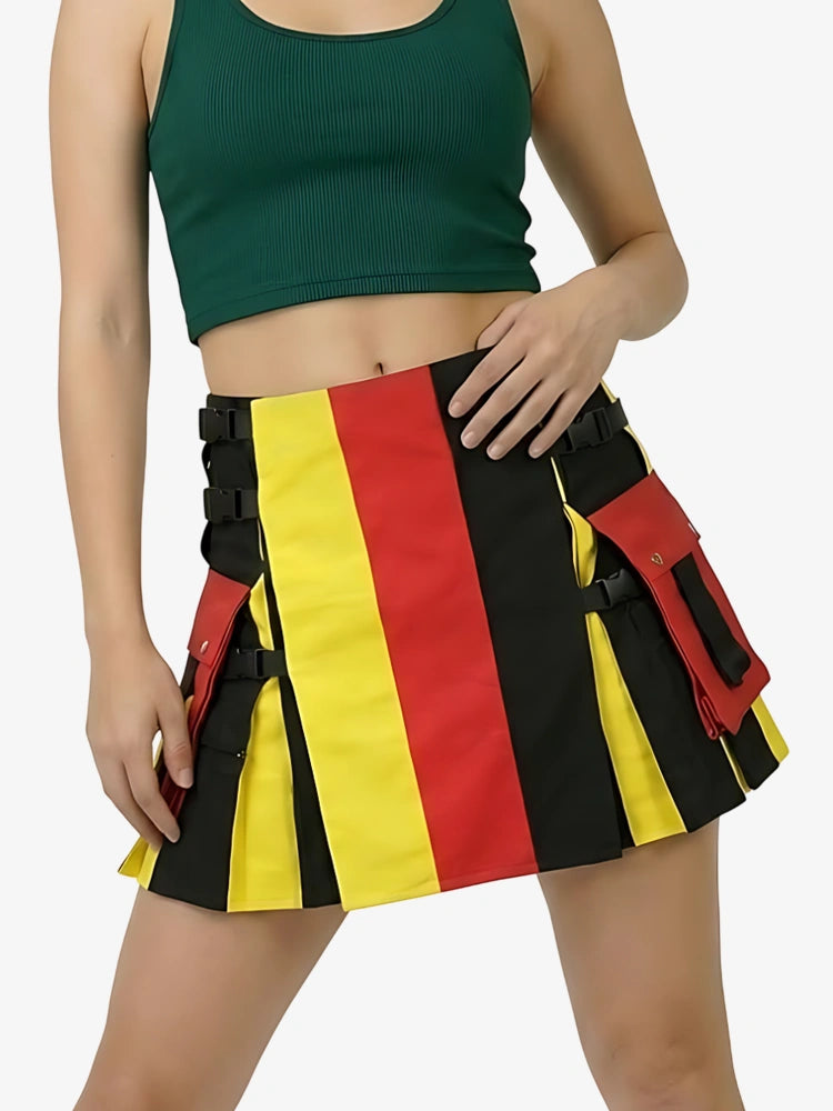 Kilt Patriottico Utility Bandiera Tedesca da Donna