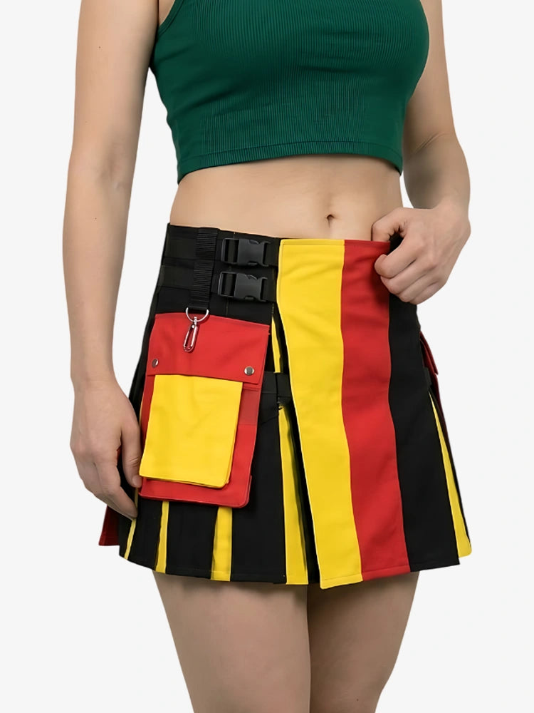 Kilt Patriottico Utility Bandiera Tedesca da Donna