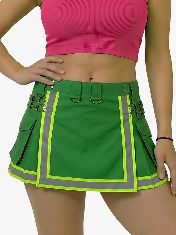 Kilt da pompiere verde da donna