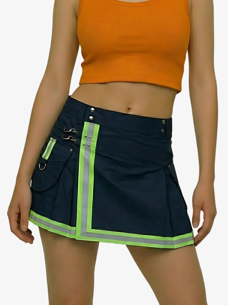 Kilt utility da pompiere blu navy da donna