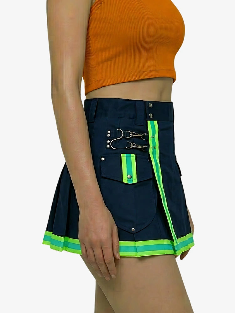 Kilt utility da pompiere blu navy da donna