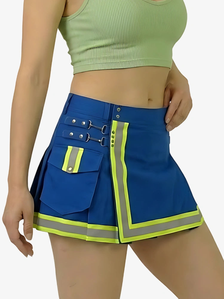 Kilt utility da pompiere blu reale da donna