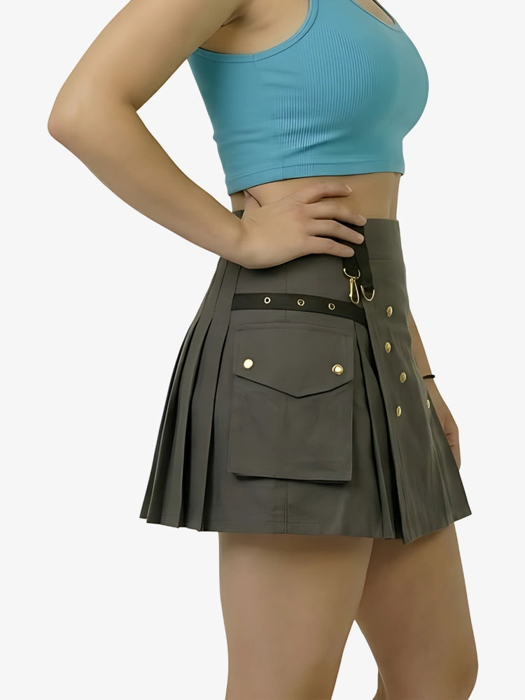 Kilt Utility Grigio Scozzese da Donna