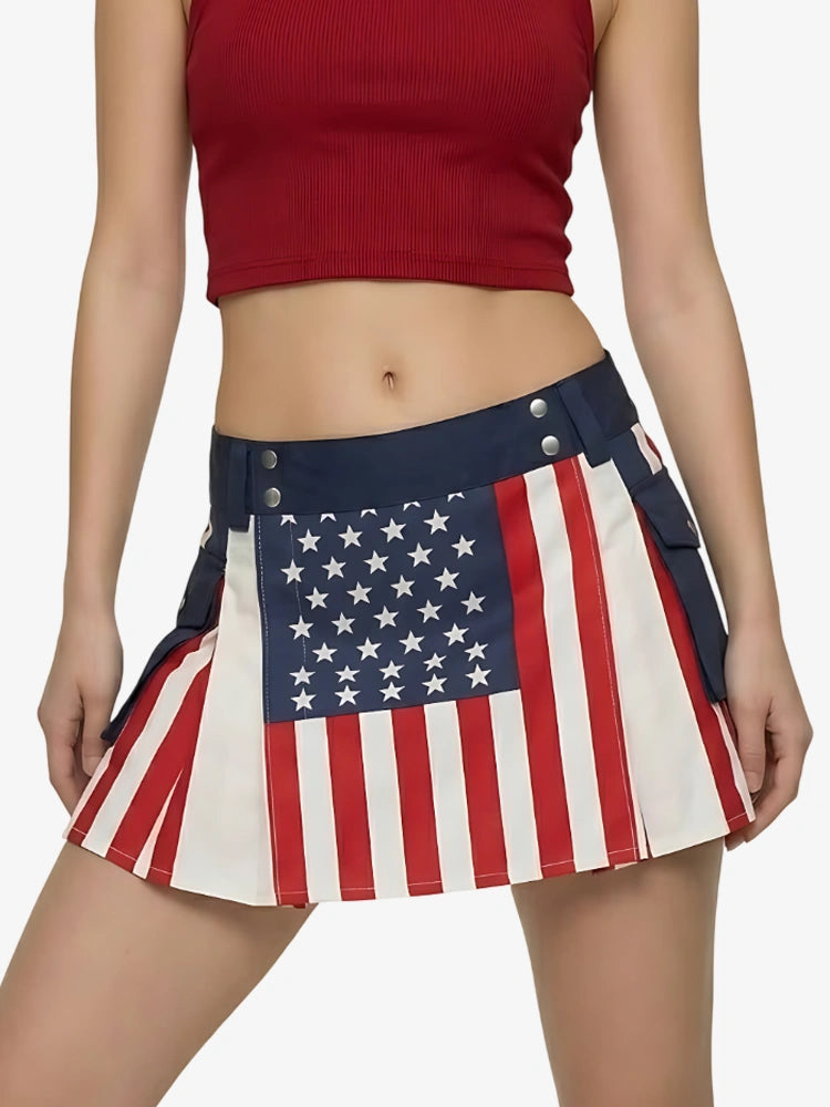 Kilt Utility Bandiera USA Unisex da Donna
