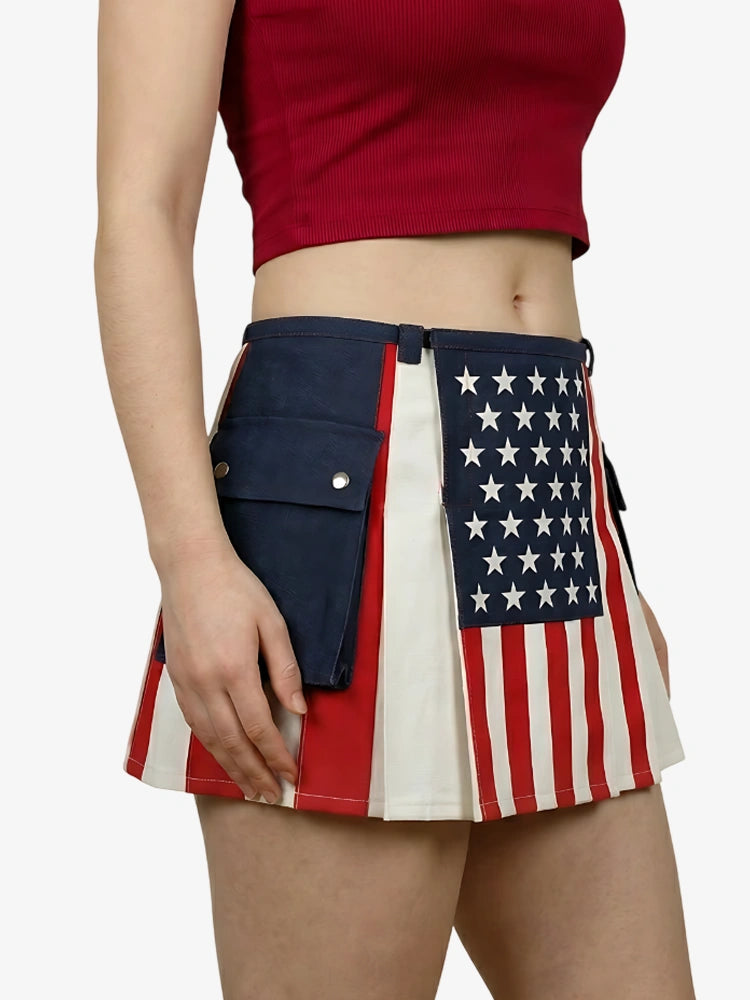 Kilt Utility Bandiera USA Unisex da Donna