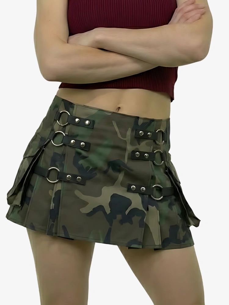 Kilt Utility Woodland Camo da Donna