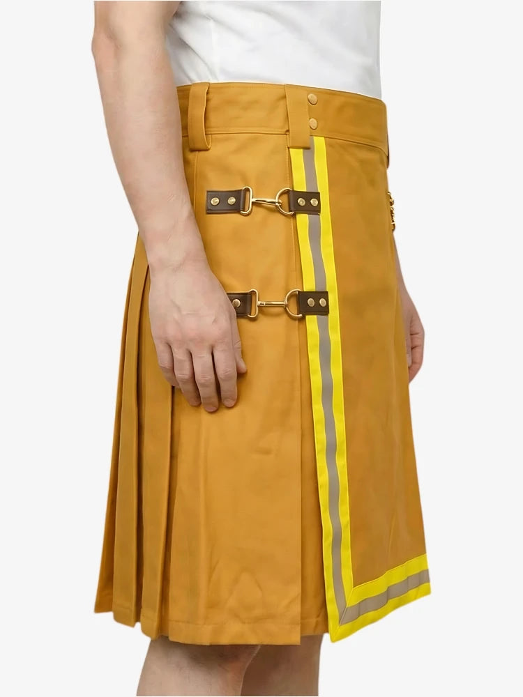 Kilt Vigile del Fuoco Giallo con Bordo Riflettente